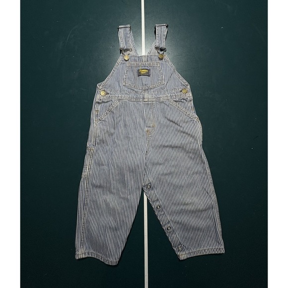OshKosh B'gosh Other - Vintage OshKosh B'gosh Blue Hickory Stripe Overalls Size 4T Made In USA Vestbak